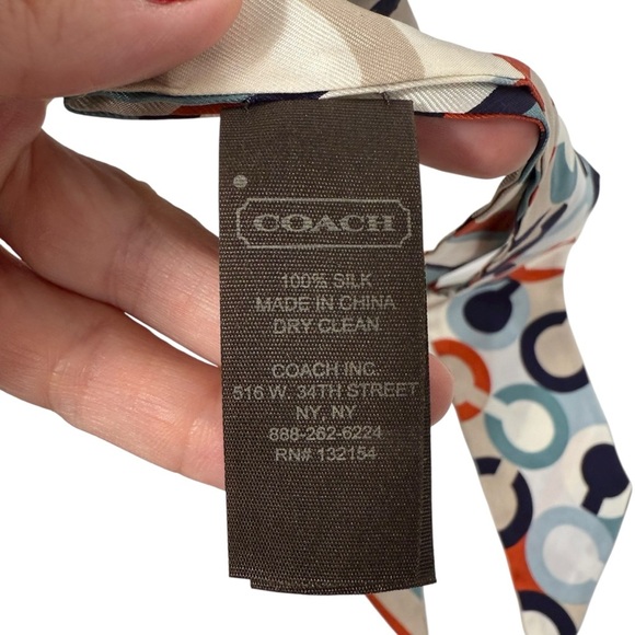 Coach Signature Silk Skinny Scarf Willy purse charm - Picture 2 of 3